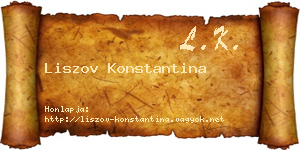 Liszov Konstantina névjegykártya